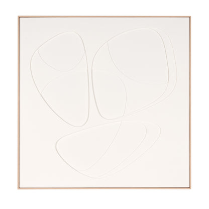 Abstract art piece with geometric shapes on a white background