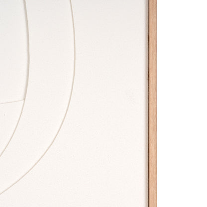 WHITE CURVY GEO TRIO BROWN SHADOWBOX WALL ART