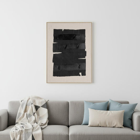 MALIBU ECHOES OF SHADOWS I HAND PAINTED BROWN FLOATER FRAME WALL ART - Varnish & Vibe