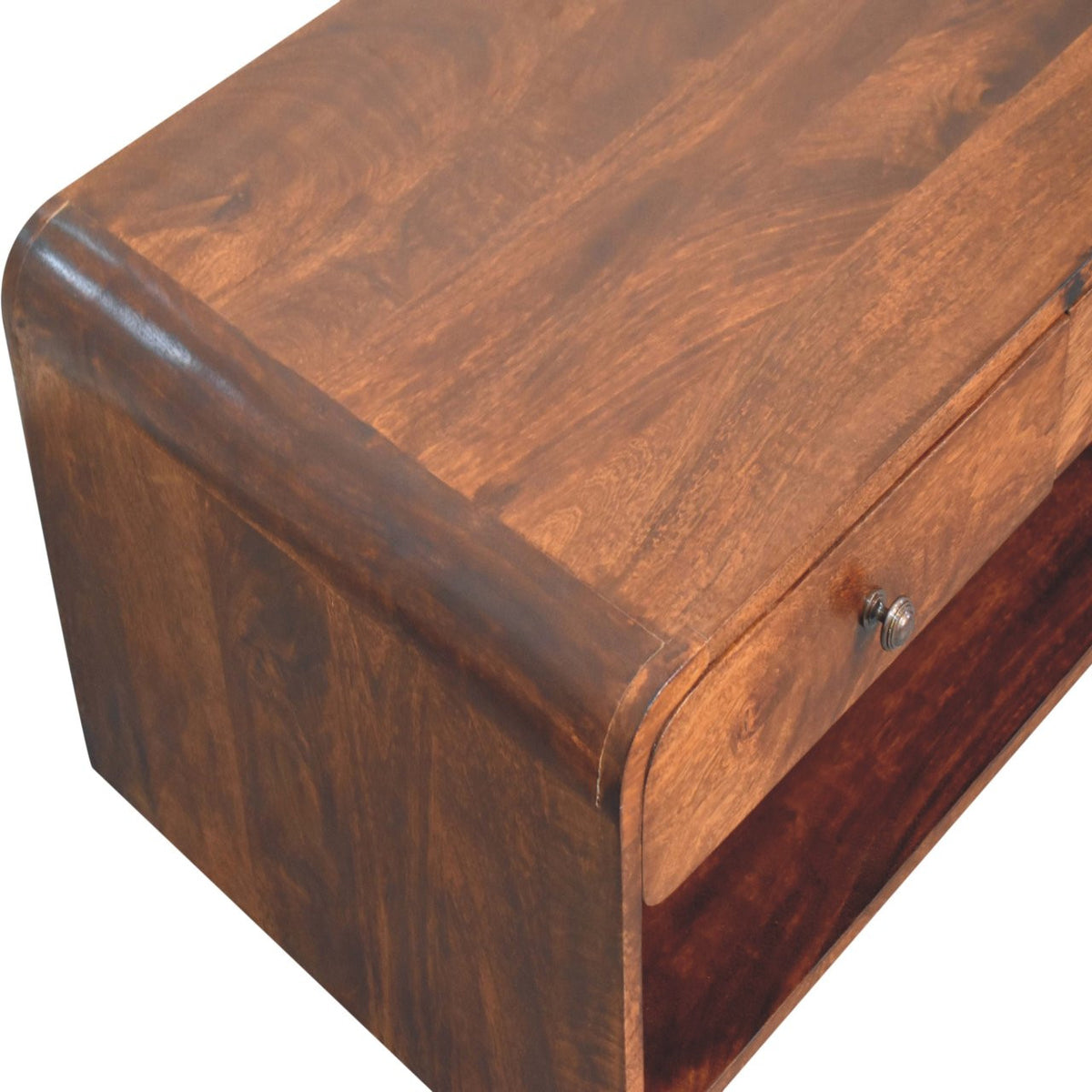 LAUREL 85" CHESTNUT SOLID WOOD FRAME COFFEE TABLE WITH FOUR DRAWERS