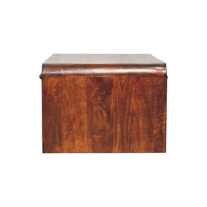 LAUREL 85" CHESTNUT SOLID WOOD FRAME COFFEE TABLE WITH FOUR DRAWERS