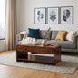 LAUREL 85" CHESTNUT SOLID WOOD FRAME COFFEE TABLE WITH FOUR DRAWERS