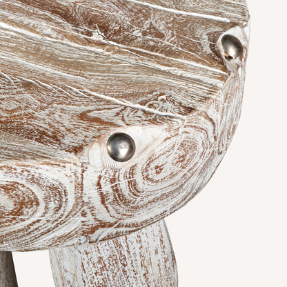 CALABASAS 19" WHITE SOLID WOOD ROUND END TABLE - Varnish & Vibe