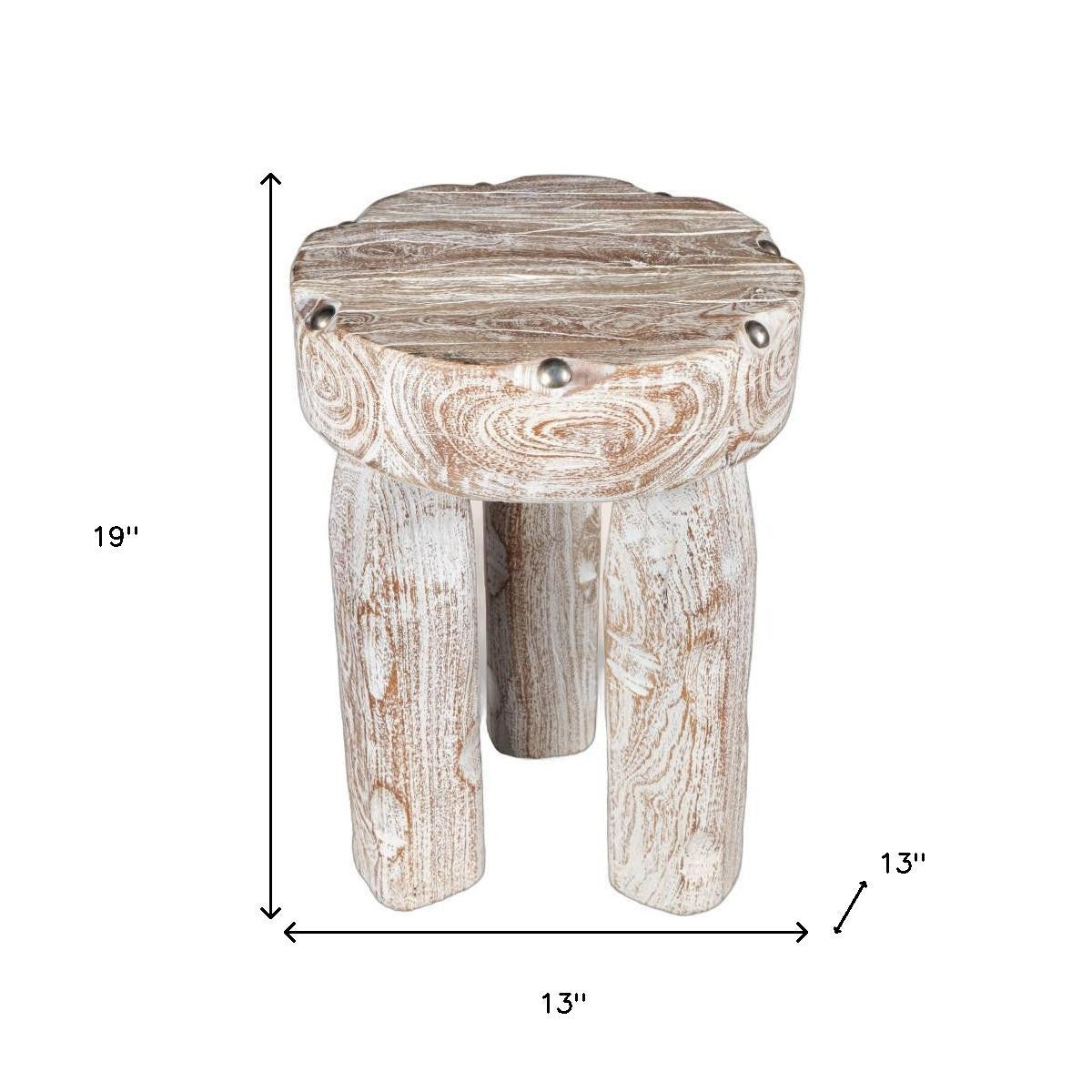 CALABASAS 19" WHITE SOLID WOOD ROUND END TABLE - Varnish & Vibe