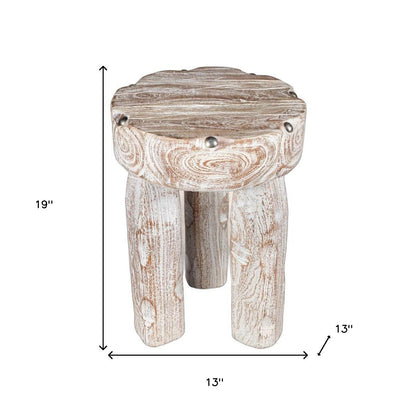 CALABASAS 19" WHITE SOLID WOOD ROUND END TABLE - Varnish & Vibe