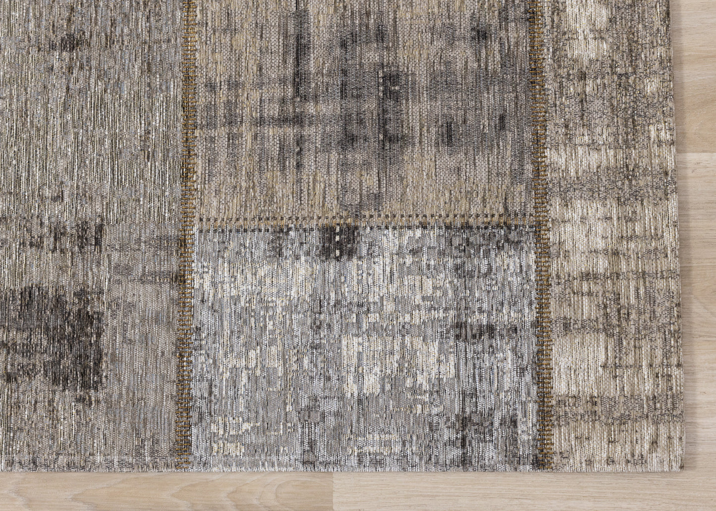 PALISADES 5' X 8' GRAY CREAM AND TAN ABSTRACT AREA RUG - Varnish & Vibe
