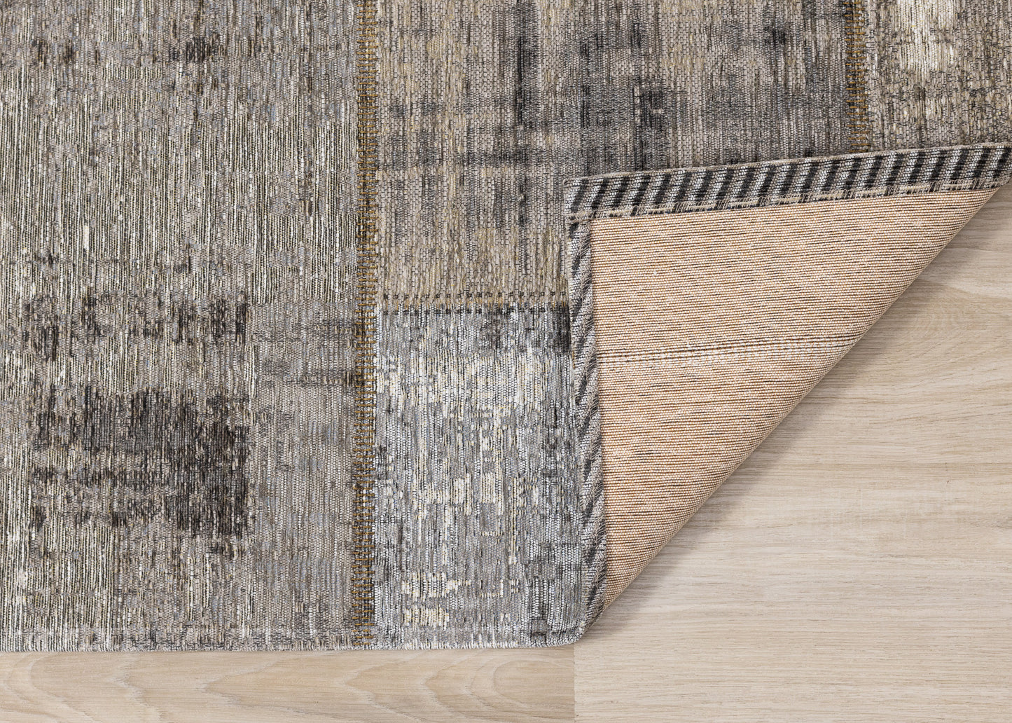 PALISADES 5' X 8' GRAY CREAM AND TAN ABSTRACT AREA RUG - Varnish & Vibe