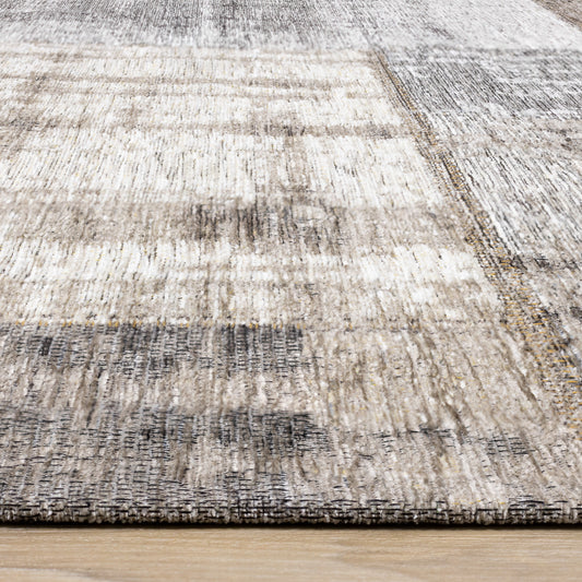 Edge detail of the gray and tan abstract pattern