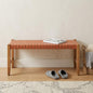 MALIBU 48" TAN AND BROWN FAUX LEATHER AND SOLID WOOD UPHOLSTERED BENCH - Varnish & Vibe