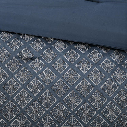 king ring stitch polyester sham, ring stitch polyester sham comforter, stitch polyester sham comforter, polyester sham comforter, set seven navy blue ivory