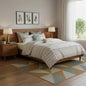 CALABASAS SET OF THREE OFF WHITE AND GRAY STRIPED KING RING STITCH SHAM AND COMFORTER - Varnish & Vibe