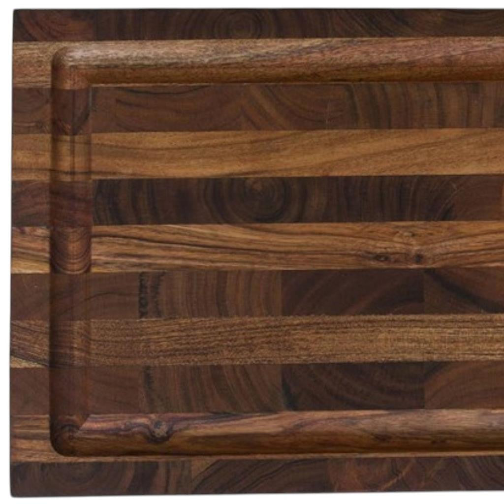 PALISADES 16" BROWN SOLID WOOD CUTTING BOARD WITH JUICE GROOVE - Varnish & Vibe