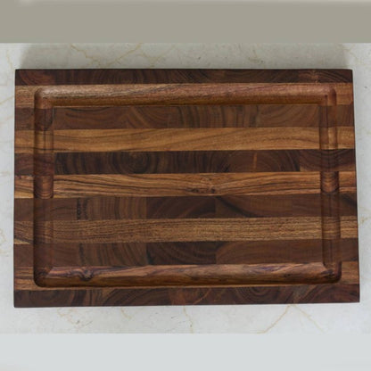 PALISADES 16" BROWN SOLID WOOD CUTTING BOARD WITH JUICE GROOVE - Varnish & Vibe