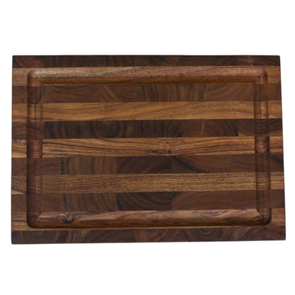 PALISADES 16" BROWN SOLID WOOD CUTTING BOARD WITH JUICE GROOVE - Varnish & Vibe