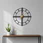 24" BEIGE BLACK AND BROWN SILENT ANALOG ROUND WALL CLOCK - Varnish & Vibe
