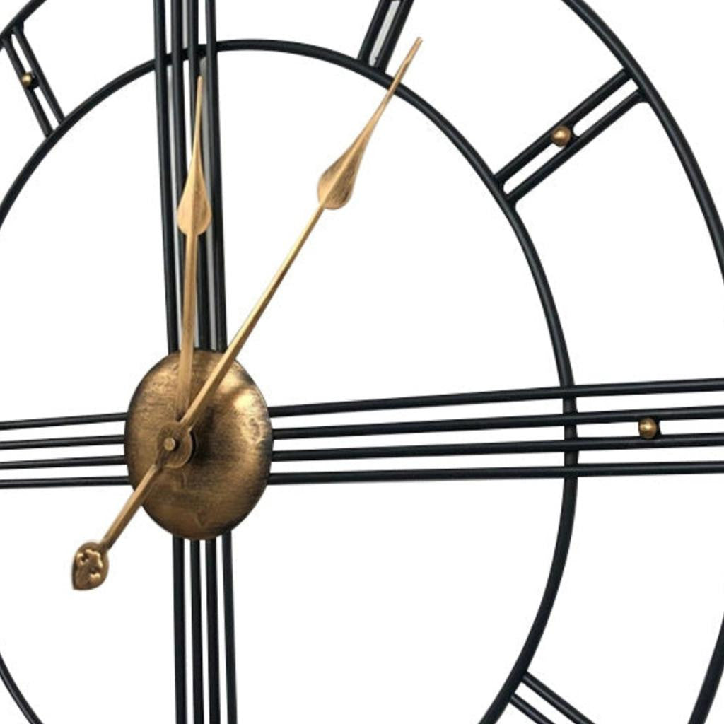 24" BEIGE BLACK AND BROWN SILENT ANALOG ROUND WALL CLOCK - Varnish & Vibe