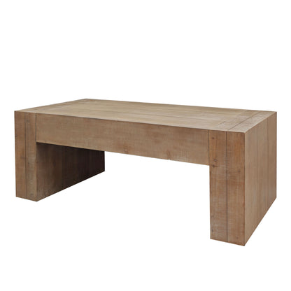 49" NATURAL WOOD CHUNKY RECTANGULAR COFFEE TABLE