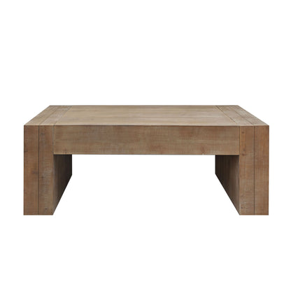 49" NATURAL WOOD CHUNKY RECTANGULAR COFFEE TABLE