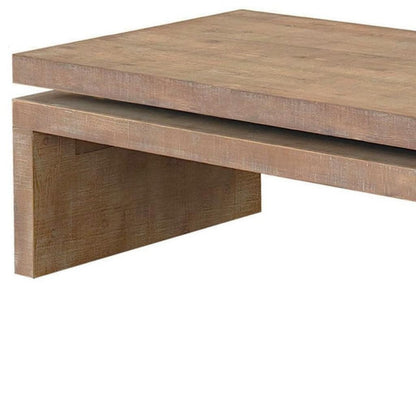 MALIBU 48" NATURAL WOOD DISTRESSED FLOATING FRAME COFFEE TABLE - Varnish & Vibe