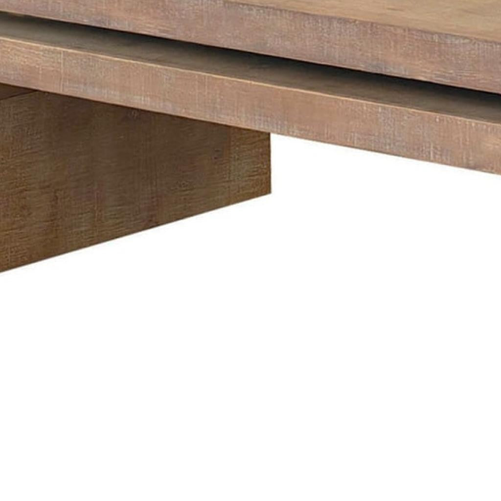 MALIBU 48" NATURAL WOOD DISTRESSED FLOATING FRAME COFFEE TABLE - Varnish & Vibe