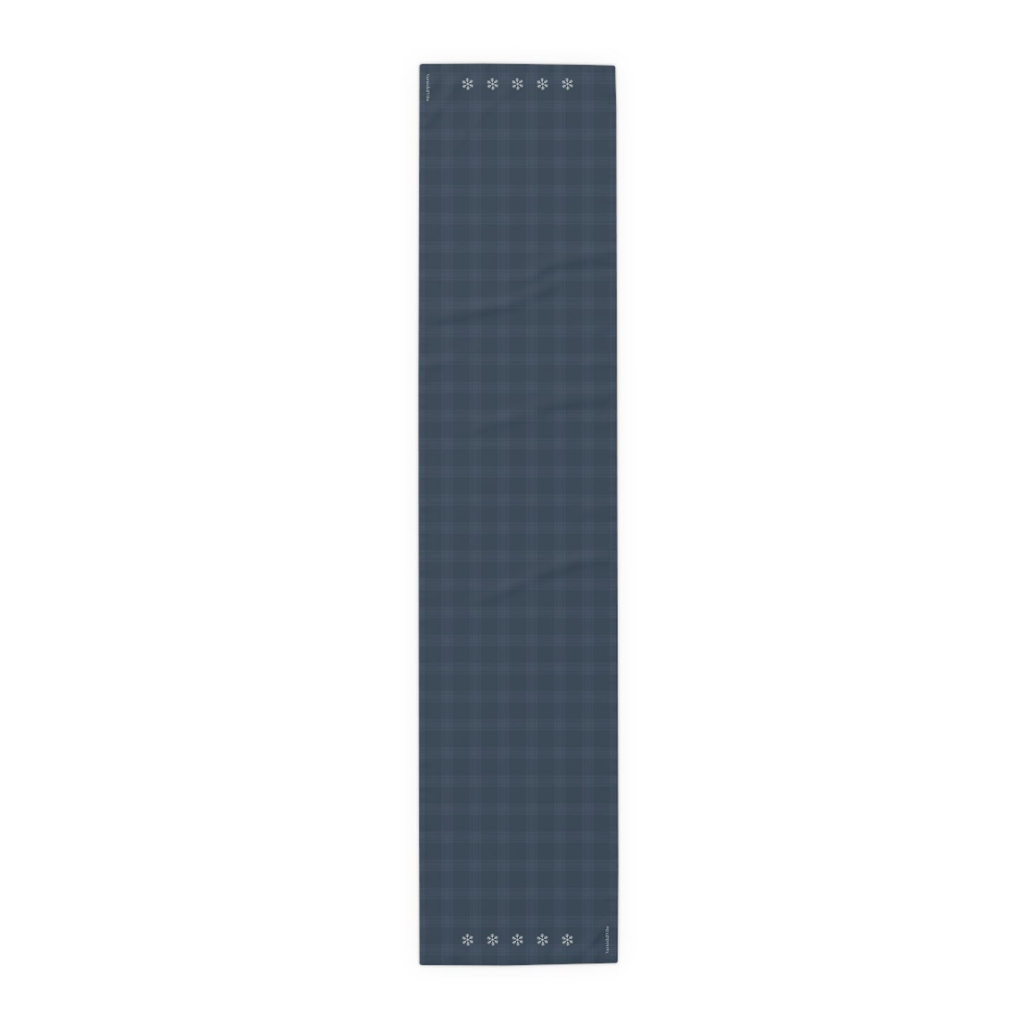 Blue Tartan Snowflakes Table Runner (Cotton, Poly) - Varnish & Vibe
