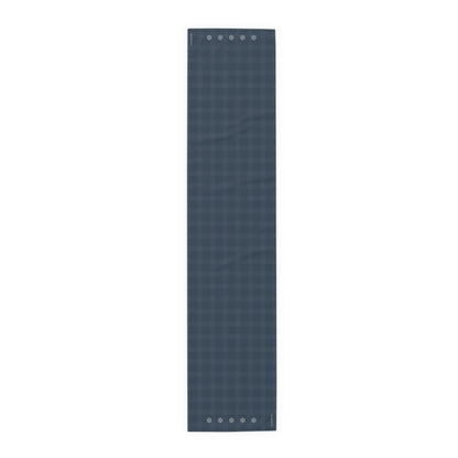 Blue Tartan Snowflakes Table Runner (Cotton, Poly) - Varnish & Vibe
