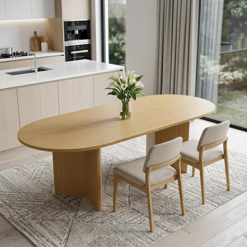 MALIBU II 79" UNFINISHED WOOD OVAL BAR TABLE - Varnish & Vibe