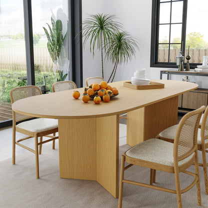 MALIBU II 79" UNFINISHED WOOD OVAL BAR TABLE - Varnish & Vibe