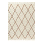 PALISADES 50" X 60" IVORY AND BROWN ARGYLE COTTON WOVEN THROW BLANKET - Varnish & Vibe