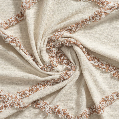 argyle cotton woven throw blanket, cotton woven throw blanket, woven throw blanket, ivory brown argyle cotton woven, 50" X 60" ivory brown argyle cotton