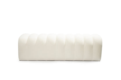 PALISADES 59" WHITE TUFTED BOUCLE UPHOLSTERED BENCH - Varnish & Vibe