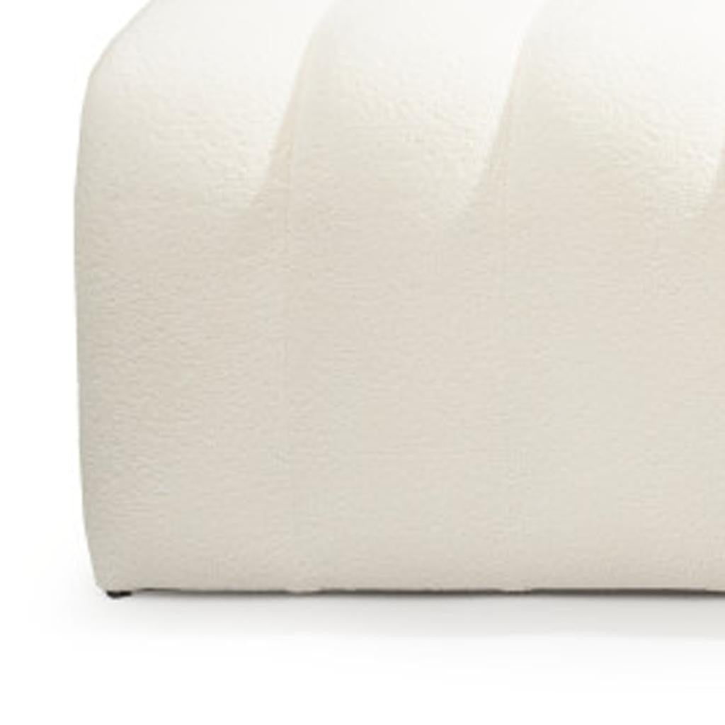 PALISADES 59" WHITE TUFTED BOUCLE UPHOLSTERED BENCH - Varnish & Vibe