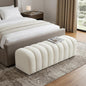 PALISADES 59" WHITE TUFTED BOUCLE UPHOLSTERED BENCH - Varnish & Vibe