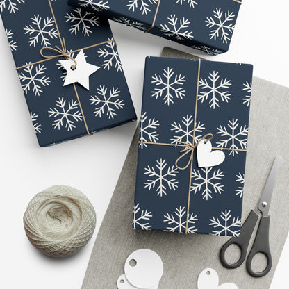Blue Snowflakes Gift Wrapping Papers - Varnish & Vibe