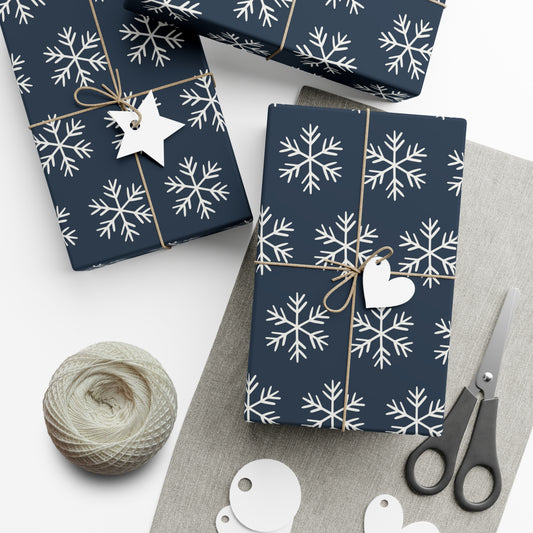 Blue Snowflakes Gift Wrapping Papers - Varnish & Vibe