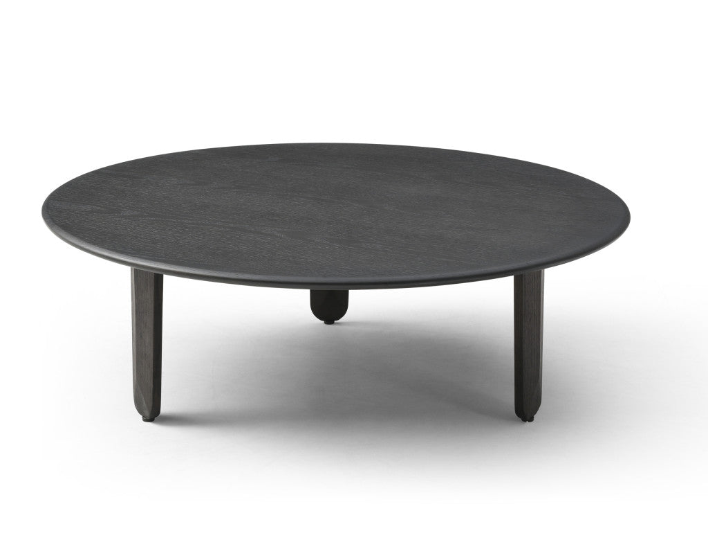 PALISADES 41" BLACK SOLID WOOD ROUND COFFEE TABLE - Varnish & Vibe