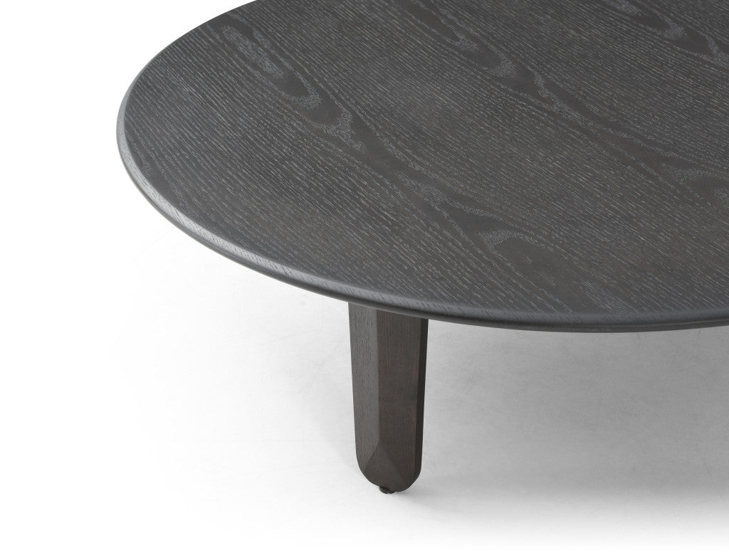 PALISADES 41" BLACK SOLID WOOD ROUND COFFEE TABLE - Varnish & Vibe