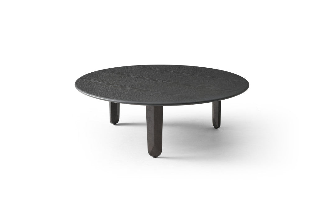 PALISADES 41" BLACK SOLID WOOD ROUND COFFEE TABLE - Varnish & Vibe