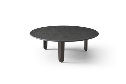 PALISADES 41" BLACK SOLID WOOD ROUND COFFEE TABLE - Varnish & Vibe