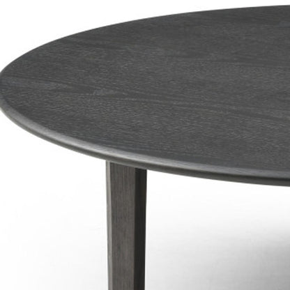 PALISADES 41" BLACK SOLID WOOD ROUND COFFEE TABLE - Varnish & Vibe