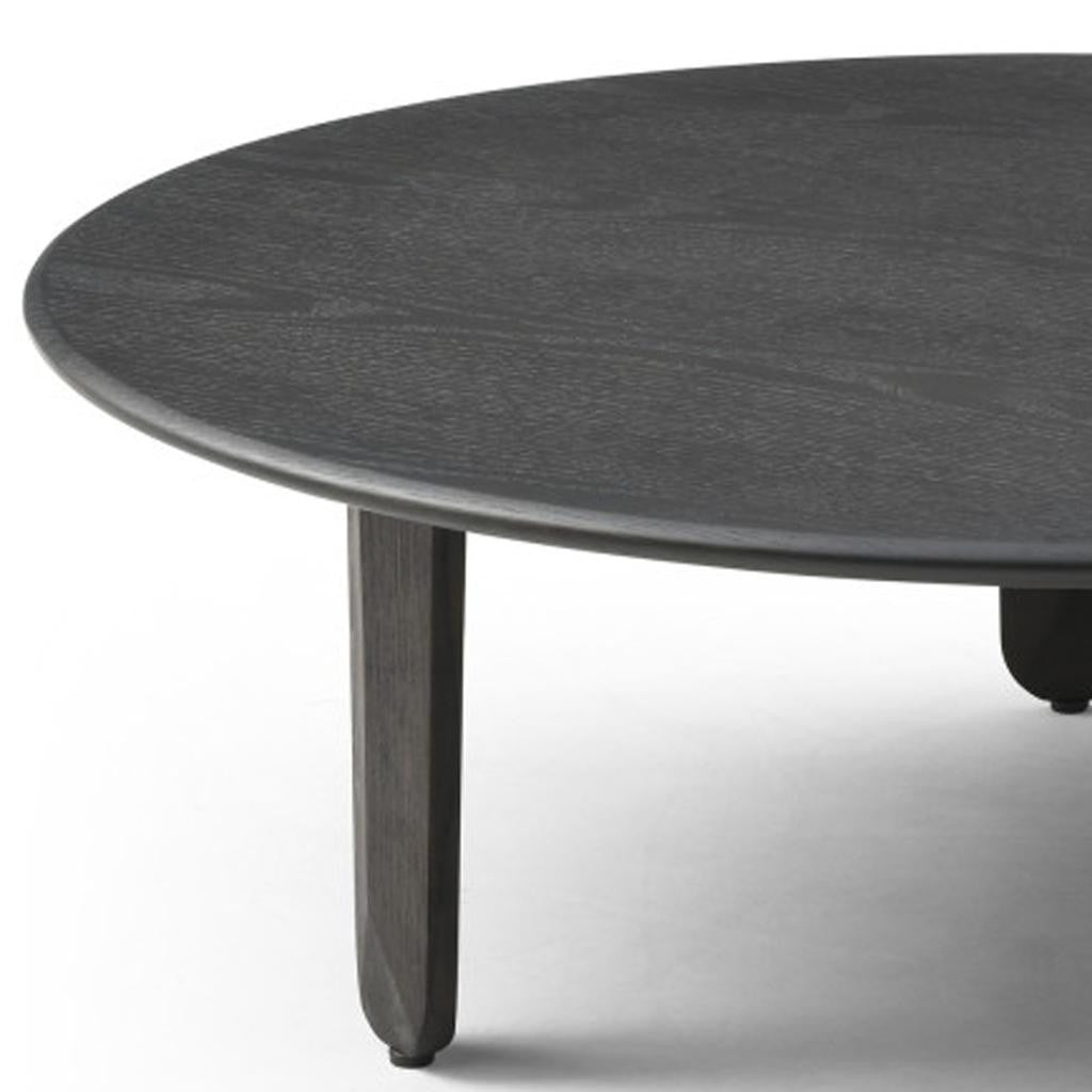 PALISADES 41" BLACK SOLID WOOD ROUND COFFEE TABLE - Varnish & Vibe