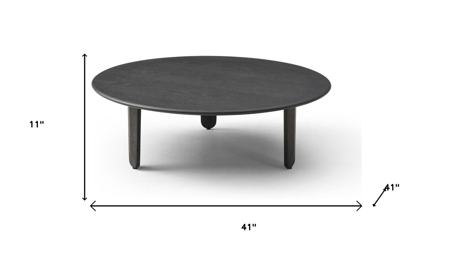 solid wood round coffee table, wood round coffee table, round coffee table, 41" black solid wood round, black solid wood round coffee
