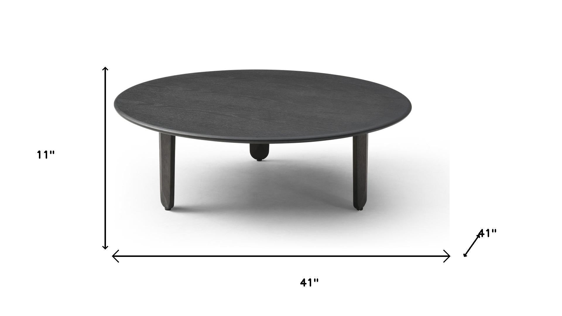 solid wood round coffee table, wood round coffee table, round coffee table, 41" black solid wood round, black solid wood round coffee