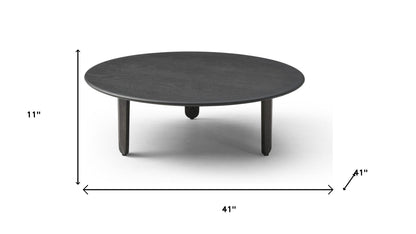 solid wood round coffee table, wood round coffee table, round coffee table, 41" black solid wood round, black solid wood round coffee