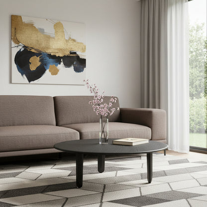 PALISADES 41" BLACK SOLID WOOD ROUND COFFEE TABLE - Varnish & Vibe