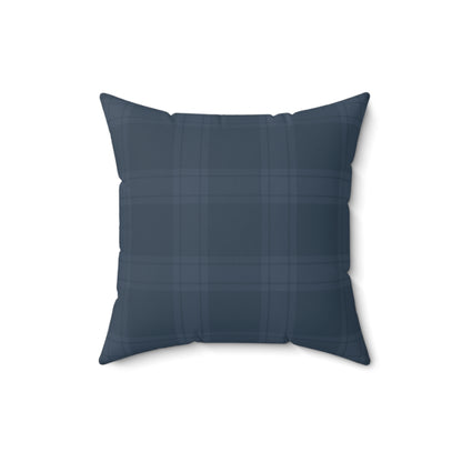 Blue Tartan Christmas Tree Faux Suede Square Pillow - Varnish & Vibe