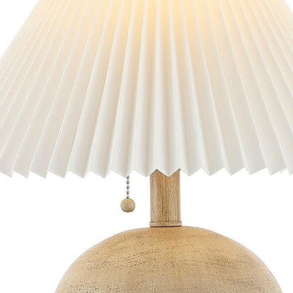 CALABASAS 17" CLEAR ROUND TABLE LAMP LED WITH EMPIRE SHADE - Varnish & Vibe