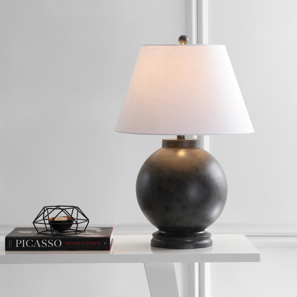 CALABASAS 26" DARK GRAY NOVELTY TABLE LAMP LED WITH DRUM SHADE - Varnish & Vibe
