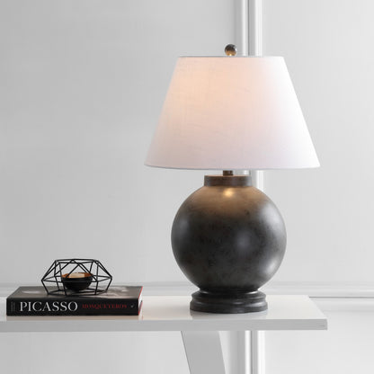 CALABASAS 26" DARK GRAY NOVELTY TABLE LAMP LED WITH DRUM SHADE - Varnish & Vibe