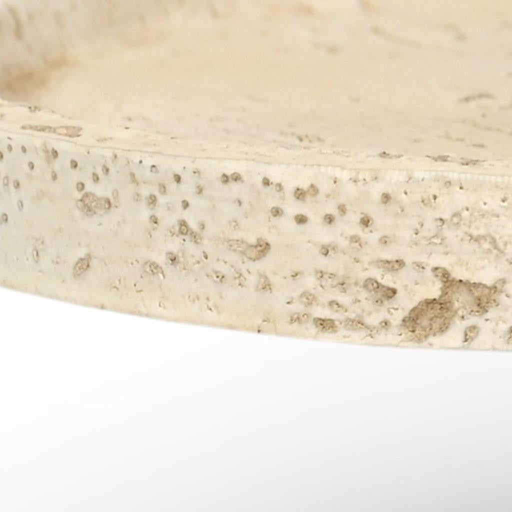 PALISADES 4" BEIGE CEMENT HAND PAINTED DECORATIVE BOWL - Varnish & Vibe